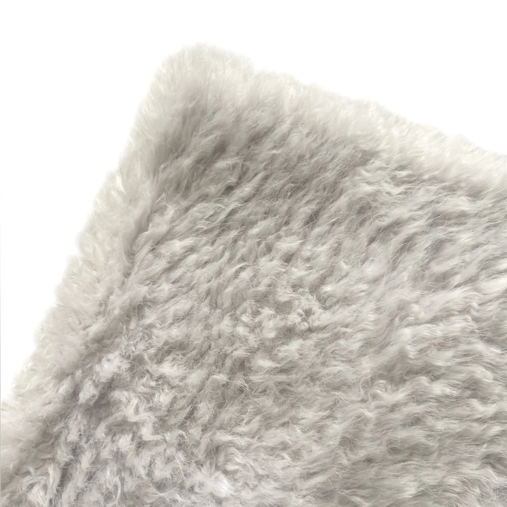 Restoration Hardware Luxe Faux Sheepskin Pillow Cover 22x22 square - mist gray